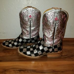 Checkered Tin Haul Cowboy boots